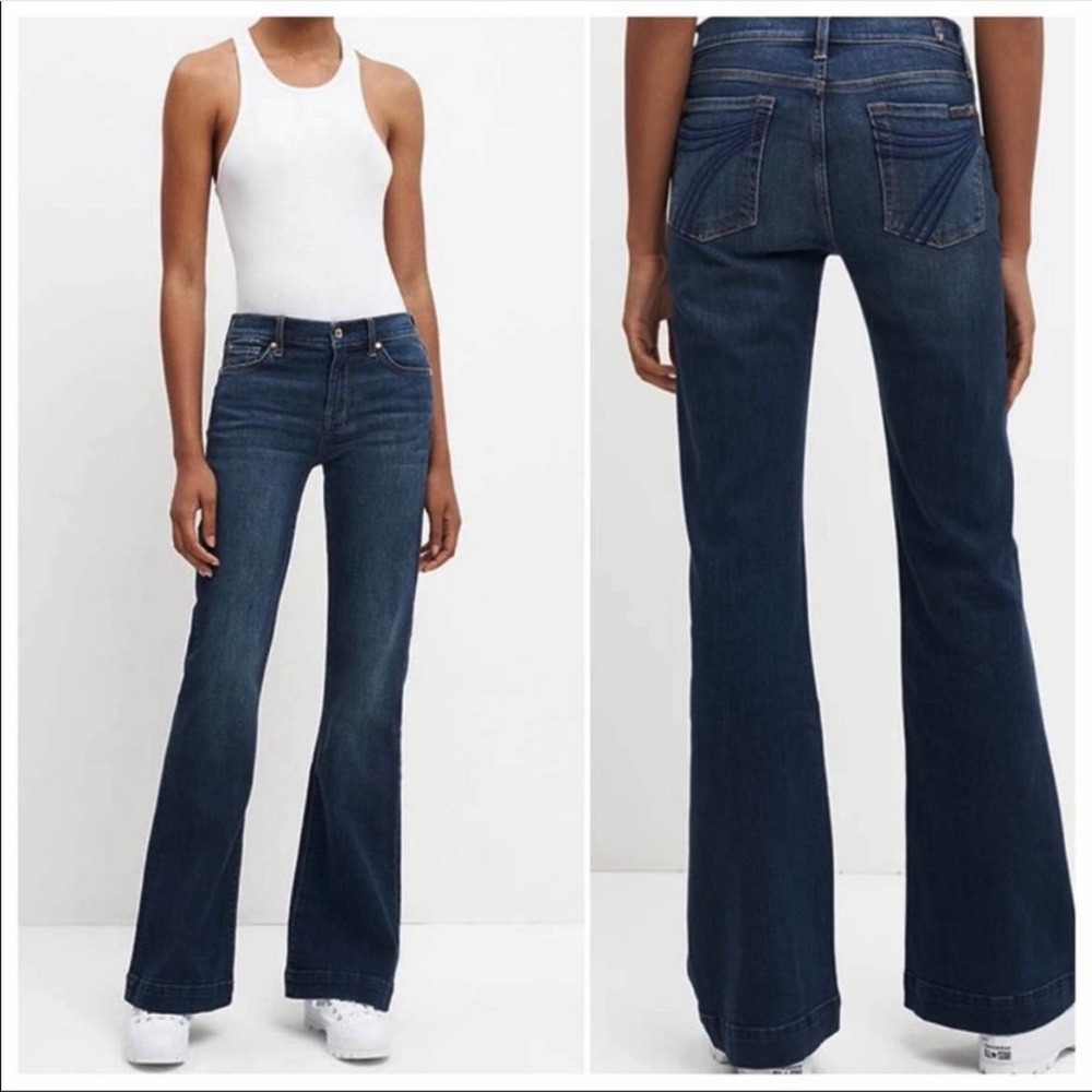 7 For All Mankind Dojo Wide Leg Flare Jeans Women's Size 27 4